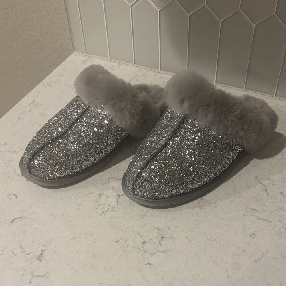UGG Silver Glitter Slippers